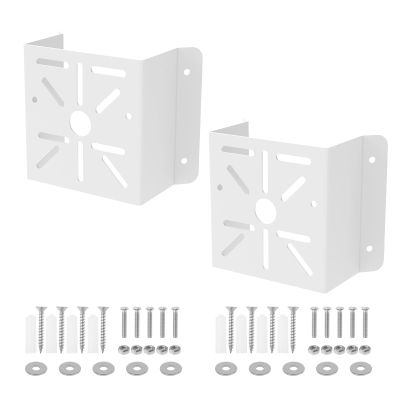 2 Pcs Corner Mount Bracket for CCTV Camera 270 Wide Angle Coverage Weather Resistant Metal Bracket for LED Wall/Stage Light Solar Panel(White,2 PCS)