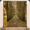10X8ft Fabric Autumn Forest Path Photography Backdrop, Large Nature Wall Mural Background for Studio, Professional Photo Shoots, Fall Season Decor view 3