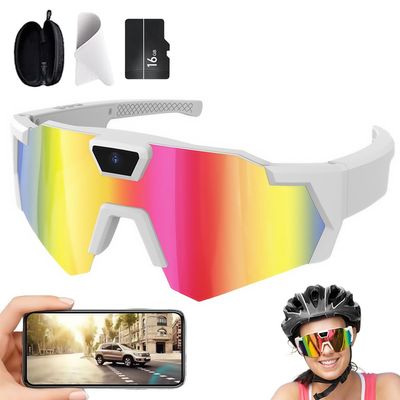 Dingbge POV Glasses 4k Baseball with Camera Smart Glasse, 2026 Upgrade Sunglasses with Cameras Audio Video for Men Women (Vibrant Colors - A)