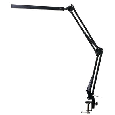 Full Spectrum Eye-Caring Clip On Desk Lamp, USB Rechargeable & Plug-in Reading Light for Study, Bedside, Dorm (Black Clamp Light (Metal) - 3 Temps & 10 Brightness)