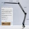 Full Spectrum Eye-Caring Clip On Desk Lamp, USB Rechargeable & Plug-in Reading Light for Study, Bedside, Dorm (Black Clamp Light (Metal) - 3 Temps & 10 Brightness) view 2