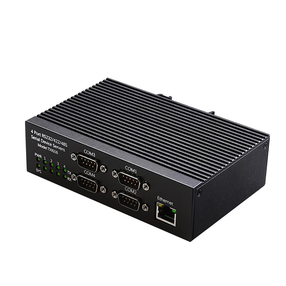AoQhir 4 Port RS485 RS232 RS422 Serial Device Server DIN Rail Mount Industrial Ethernet Converter 10 100Mbps Multi Protocol Serial to Network Module