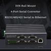AoQhir 4 Port RS485 RS232 RS422 Serial Device Server DIN Rail Mount Industrial Ethernet Converter 10 100Mbps Multi Protocol Serial to Network Module view 2