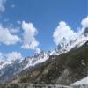 10X5ft Fabric Mountain Landscape Photography Backdrop, Snow Capped Peaks, Scenic Alpine Valley with Rocky Path, Professional Photo Studio Background for Portraits, Events, Nature Theme view 1