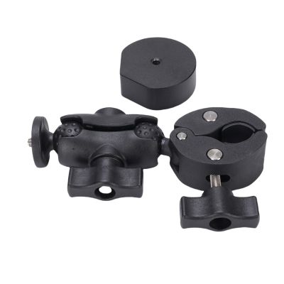 Car RV Pole Clamp Mount Adjustable Pipe Mounting Kit for Roof Rack Ladder Boat Yacht Sturdy Aluminum Alloy ABS Compact Design Easy Install Satellite Dish Holder