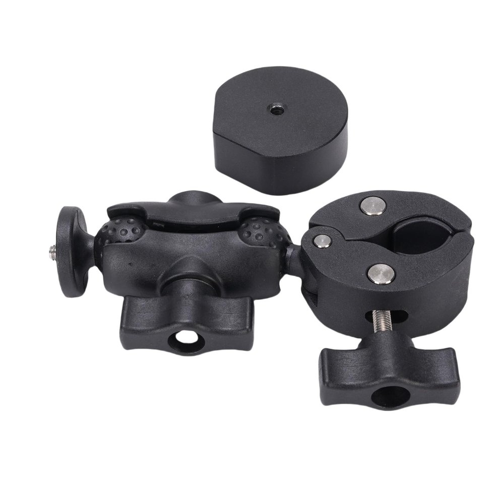 Car RV Pole Clamp Mount Adjustable Pipe Mounting Kit for Roof Rack Ladder Boat Yacht Sturdy Aluminum Alloy ABS Compact Design Easy Install Satellite Dish Holder