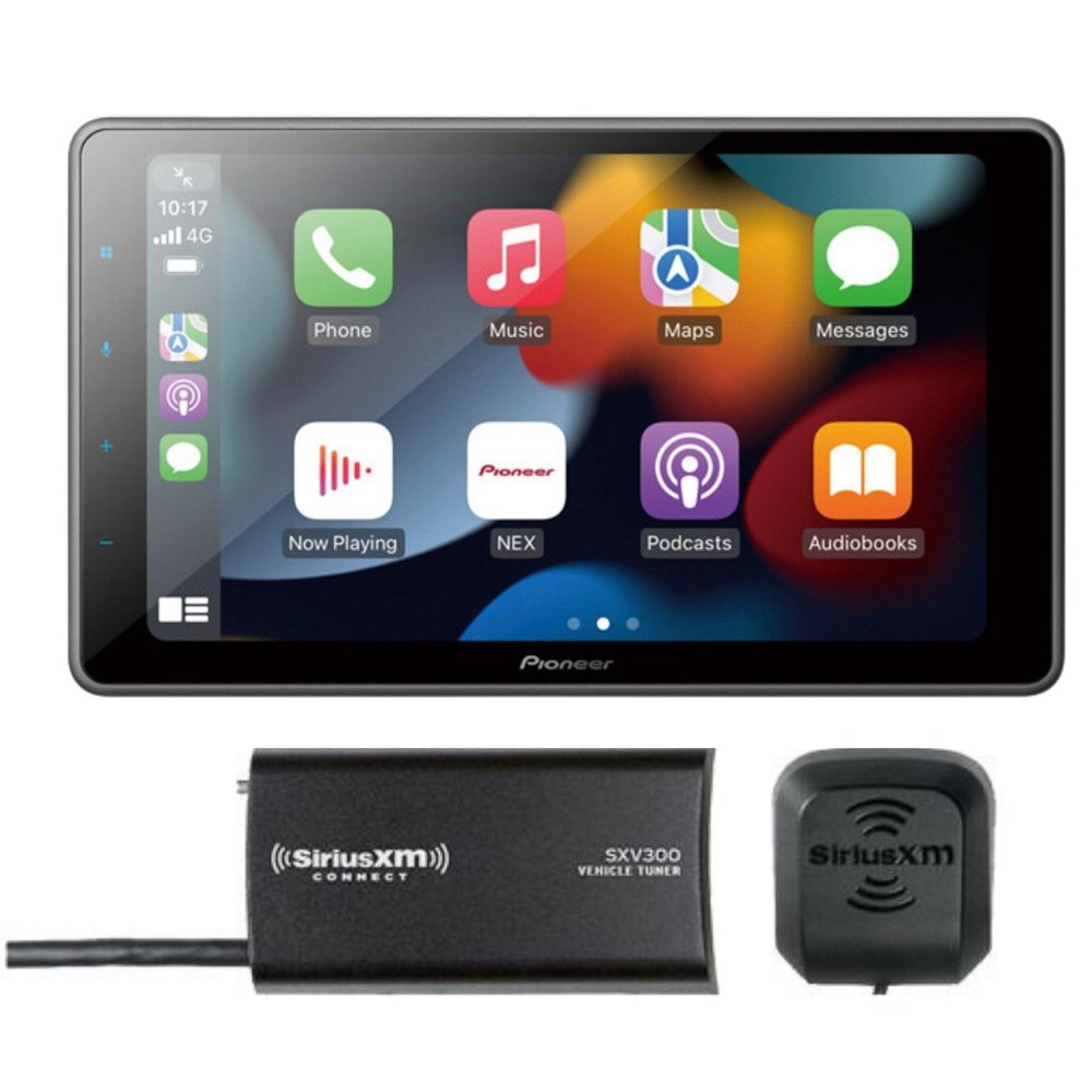9" Android Auto Pioneer DMH-WT3800NEX, CarPlay, Bluetooth Floating Type Multimedia Receiver Bundled with + (1) SiriusXM SXV300v1 Tuner