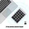 ASHATA Wireless Numeric Keypad, Mini 2.4G 22 Keys Number Pad, Portable Silent Financial Accounting Numeric Keypad Keyboard Extensions Wireless Mouse for Laptop PC Desktop (Silver Black) view 3