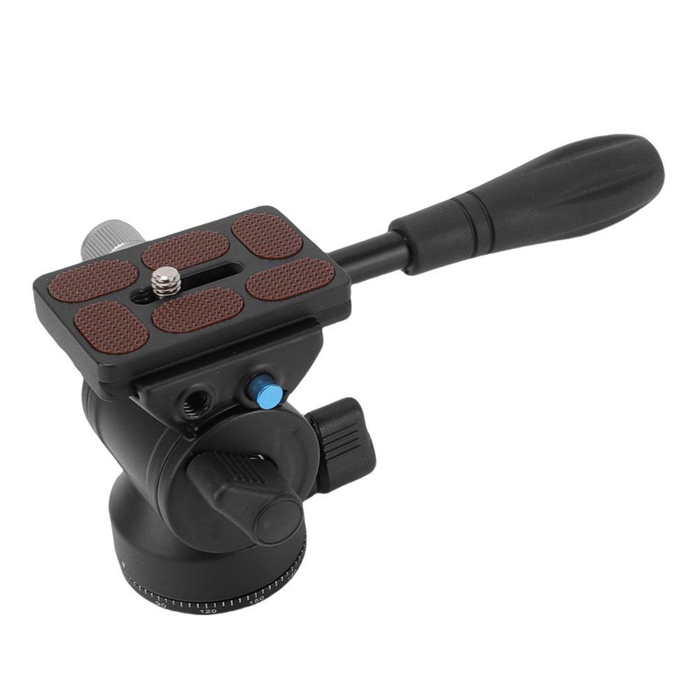 Yoidesu Tripod Fluid Head Pan Tilt Head with Handle, Aluminum Alloy for Camera Phone Panorama Photography, Load up to 6.61 lbs /3kg