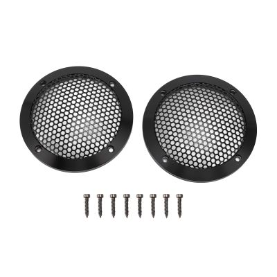 2PCS Ceiling Speaker Grill Cover, Round Speaker Mesh Grille Protector, 92mm Iron Aluminum Car Speaker Cover with 8 Screws for Home Theater RV Boat Sound System