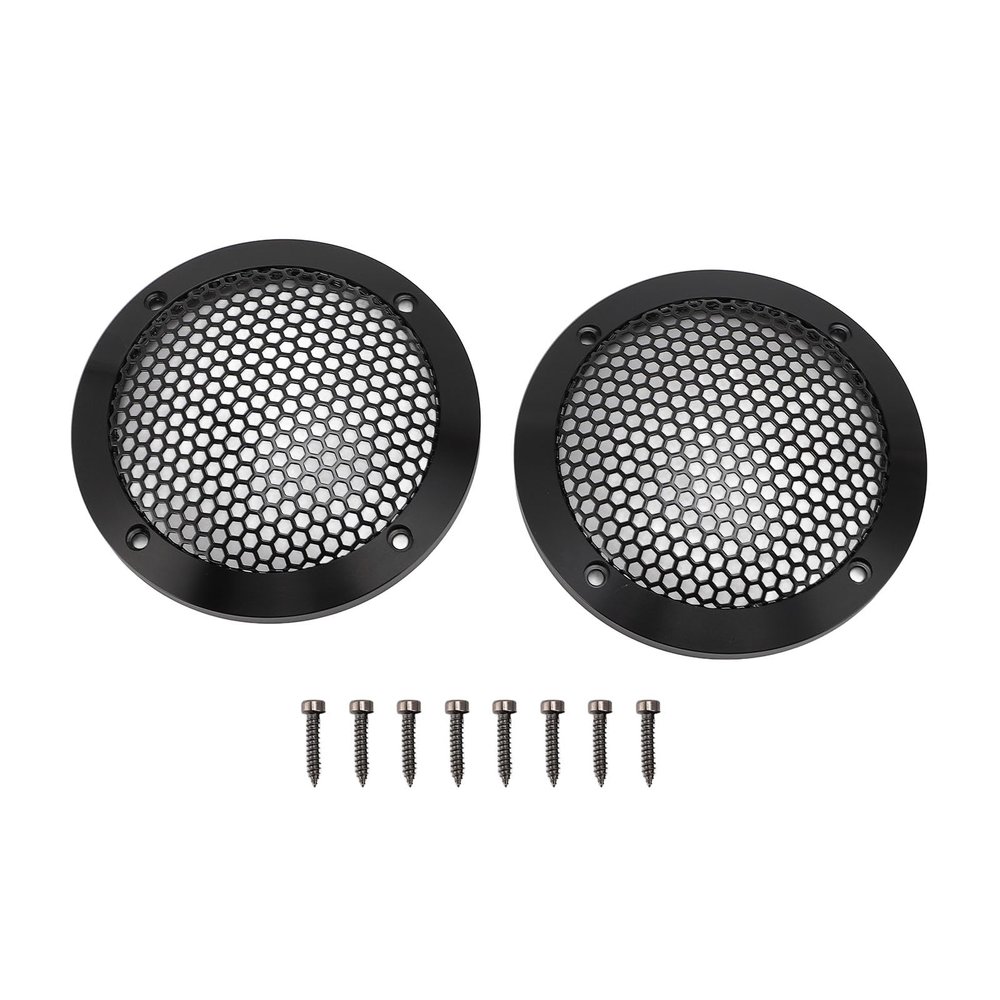 2PCS Ceiling Speaker Grill Cover, Round Speaker Mesh Grille Protector, 92mm Iron Aluminum Car Speaker Cover with 8 Screws for Home Theater RV Boat Sound System