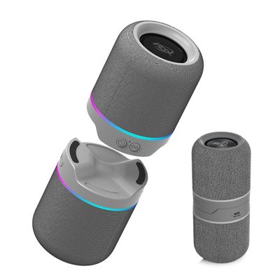 ADX True Wireless Stereo Split Speakers Detachable Wireless 5.3 System with Dual 52mm Drivers for Immersive Cinematic Audio & Clear Outdoor Volume (Gray)