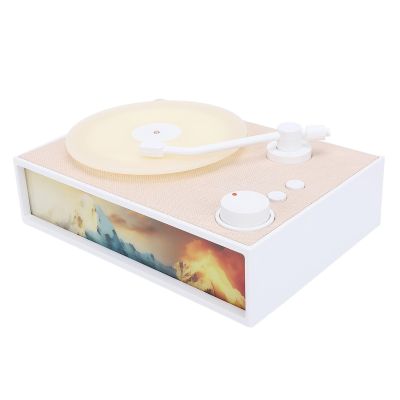 Jectse Vintage Record Player, Wireless Portable Speaker with Diffuser, for Home Office Outdoor Use (White)