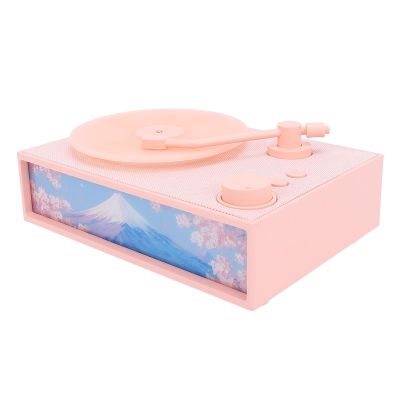 Jectse Vintage Record Player, Wireless Portable Speaker with Diffuser, for Home Office Outdoor Use (Pink)
