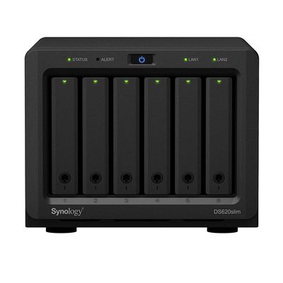 Synology DiskStation DS620slim iSCSI NAS Server with Celeron Up to 2.5GHz CPU, 6GB Memory, 4TB (2 x 2TB) SSD Storage, DSM Operating System