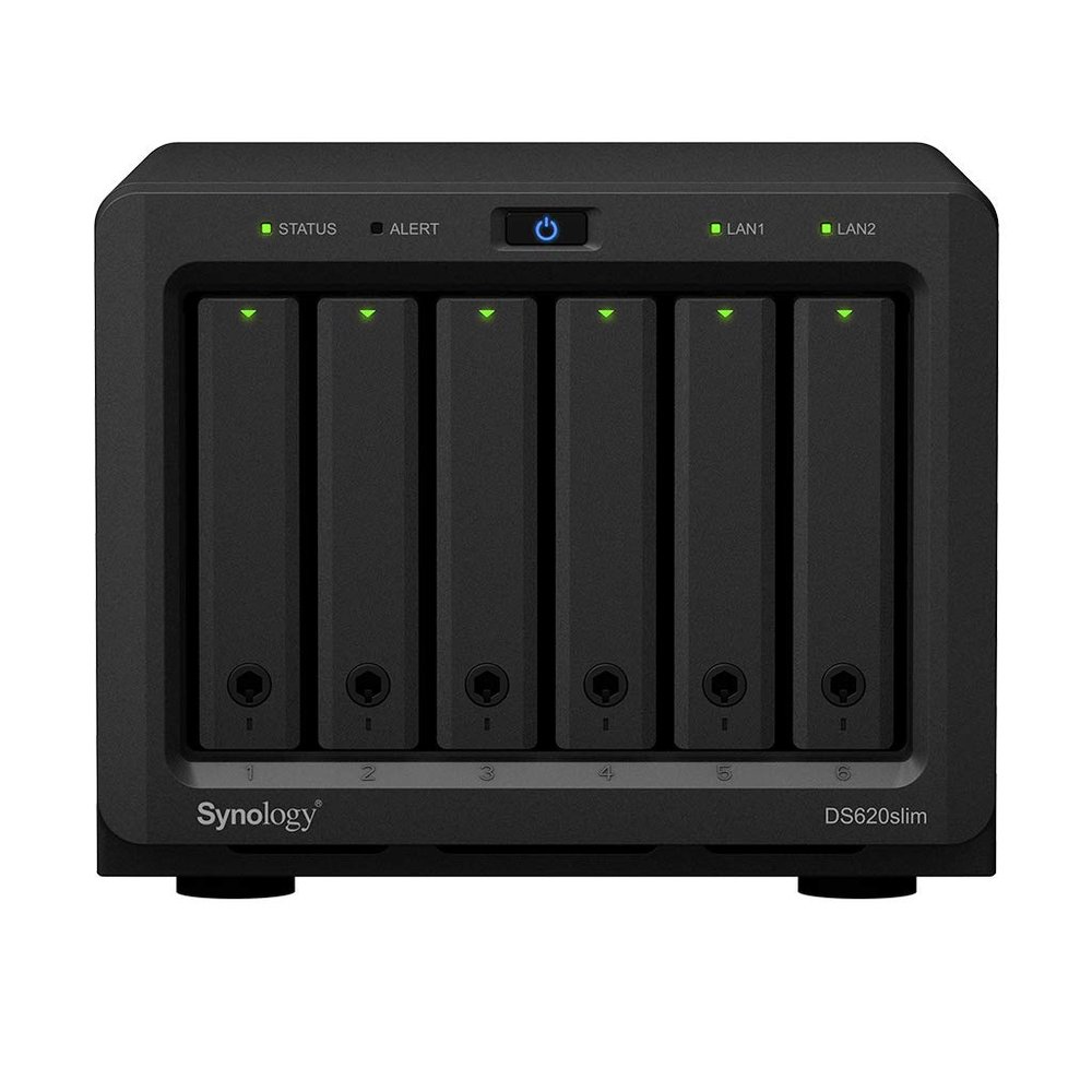 Synology DiskStation DS620slim iSCSI NAS Server with Celeron Up to 2.5GHz CPU, 6GB Memory, 4TB (2 x 2TB) SSD Storage, DSM Operating System