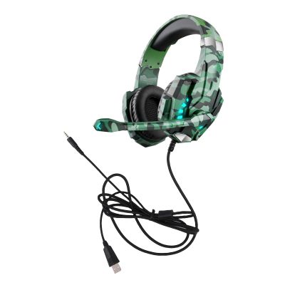 Aumotop Gaming Headset with Immersive Audio, LED Lighting, NoiseIsolating Microphone for PC, Console (Green)