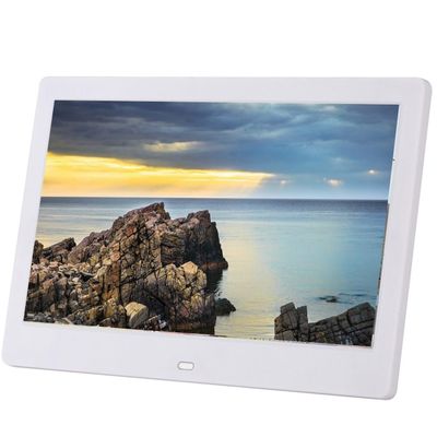 10.1-inch HD Digital Photo Frame with Smart Calendar and Video Playback (White)