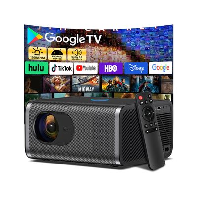 [1000 ANSI Lumens/Auto Focus/Built-in Apps] Outdoor 4K Projector with WiFi and Bluetooth,Smart TV OS & Dolby Atmos,1080P Projector with 300'' Display,Home Movie Projector