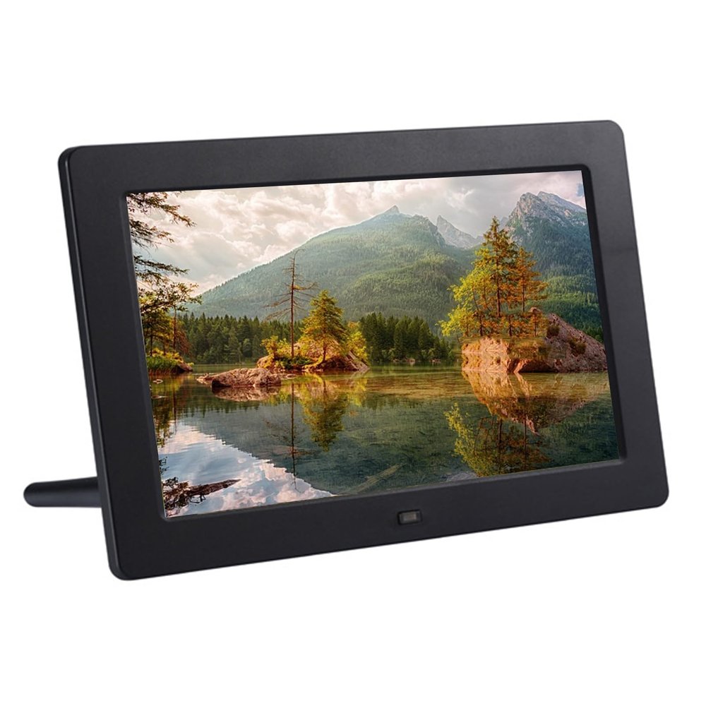 10-inch Full HD Digital Photo Frame with an IPS Screen and Wide Viewing Angle (White and Black).