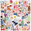 100 Pack Aesthetic Stickers - Waterproof Vinyl Decals for Water Bottle, Laptop, Journal | Cute Cartoon Watercolor Designs | Unique Gift Ideas for Girls, Teens, Adults view 1