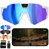 4K POV Sports Glasses with Camera, 120 Ultra Wide Angle HD Wearable Body Adventure Action Glasses, Cameras, for Cycling, Baseball and Outdoors Activities (White, 128GB) view 1