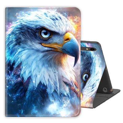 Case for Samsung Galaxy Tab S10 Lite / S10 FE / S9 FE 5G / S9 Tablet Case 10.9''/ 11'' Protective Sleeves,PU Leather Folio Multi-Angle Stand Cover w/Auto Wake/Sleep,Eagle Cosmic Fire