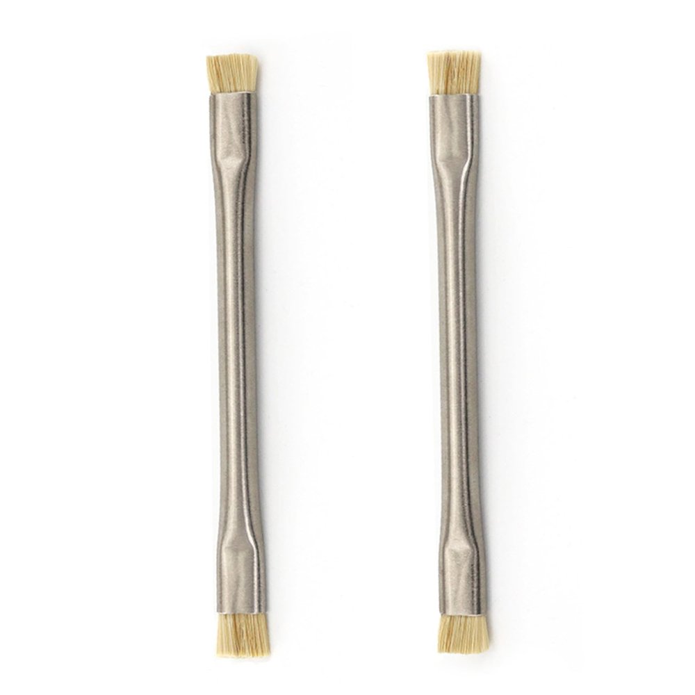 Cndiyald 2Pcs Double Head Hard Bristle Brush Mobile Phone Repair Soldering pad Hard Bristle Brush, Double-Head Phone Motherboard IC Cleaning 12x15mm Bristles Hair Anti-Static ESD Cleaner