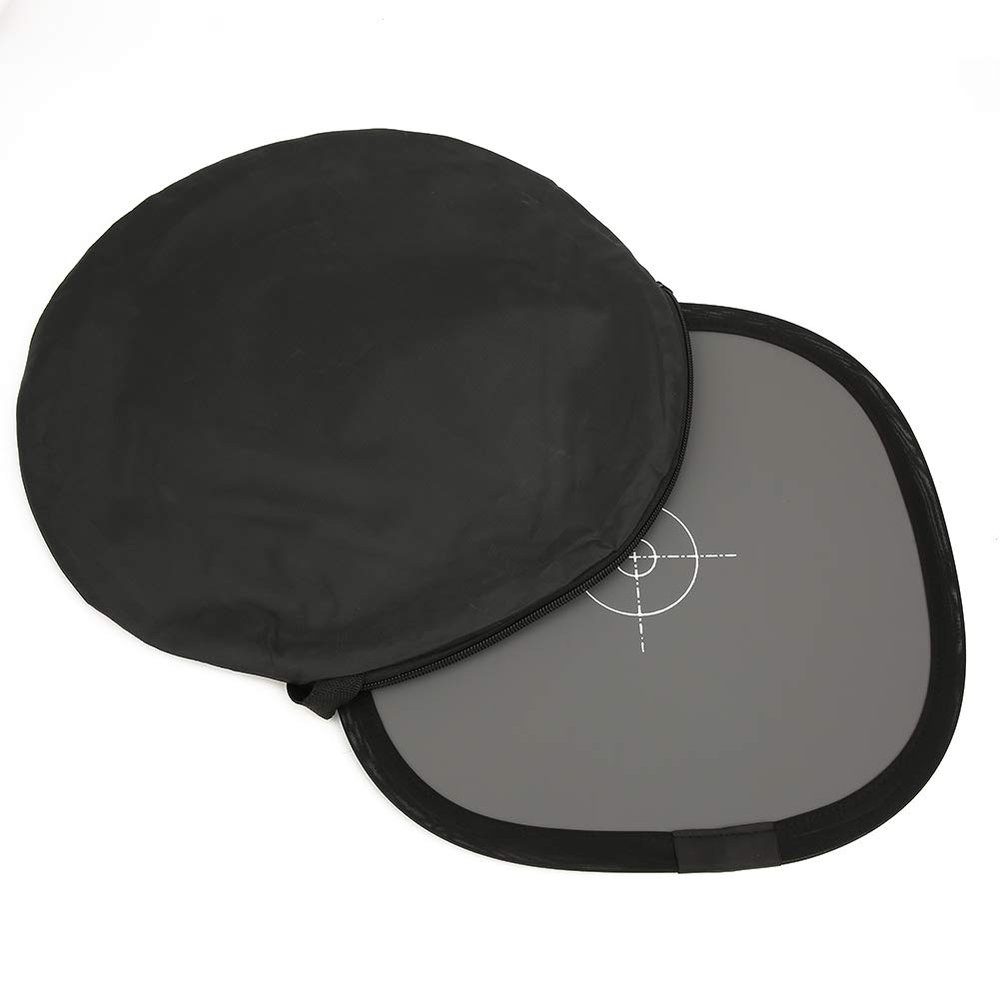 30cm Portable Gray Balancing Card, Double Sided Focus Board Reflector Plate, PU Material Photography Tool for Digital Cameras, Studio Accessories