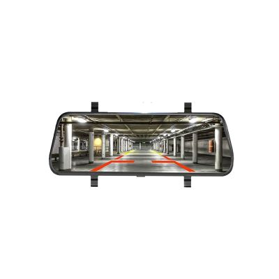 10 inch Car Driving Recorder Touch Screen Stream Media DVR Dash Camera Dual Lens Rearview Mirror 1080p Video Cam(8G)