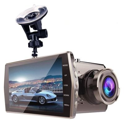 1080P HD Driving Recorder 4" IPS Front+Rear Night Vision Video Recorder G-Sensor Parking Monitor Dash cam(32G)