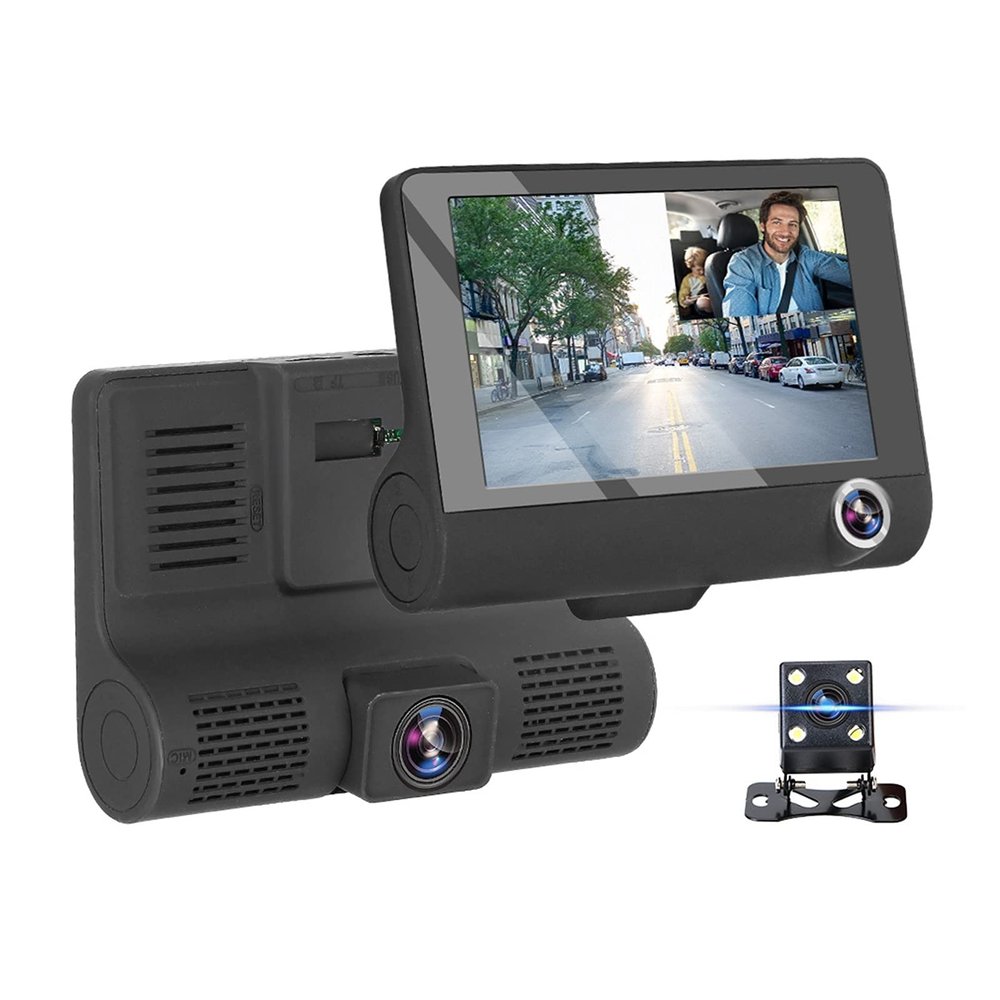 4.0 Inch Dash Camera Cam Dual Lens Support Rearview Video Recorder DVR 3 Cameras Car Auto Registrator(32G)