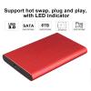 2.5 Inch SATA USB 3.0 SSD Enclosure, External Hard Drive Case for Laptop, Aluminum Alloy Shell with High Speed 6Gbps Transfer, Plug and Play for SSD up to 2TB, Compatible (Red) view 3