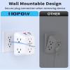 2 Pack Outlet Extender Surge Protector, HOPOW 6 Outlet Splitter with 4 USB Ports (2 USB C), USB Wall Charger, 3-Sided 1050J Multi Plug Wall Outlet, Wall Mount for Home Travel Office Travel, White view 3