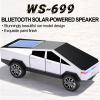 WSTER Solar-Powered car-Shaped Bluetooth Speaker, Portable Wireless Stereo, high-Definition Sound Quality, TWS Dual-Ear Pairing, Truck-Shaped Speaker, Suitable for Home, Office and Gift (Silver) view 4