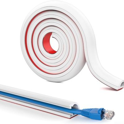 Cable Duct 7 mm Flexible Self-Adhesive for Electrical Wire Management Fireproof PVC and Silicone Cover in Home or Office(4Meter)