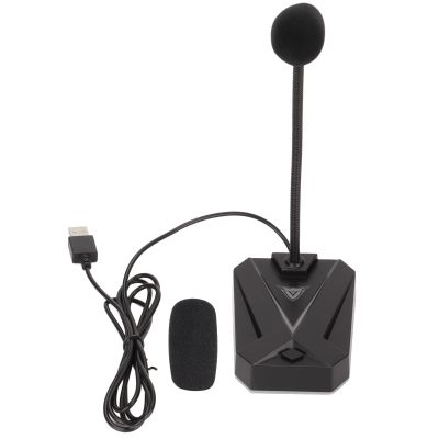 IHSNAP Computer Microphone USB RGB Light, Adjustable Gooseneck Noise Reduction Microphone, 360 Degrees USB Microphone for Gaming Meeting Recording, Compatible with PC Laptop Tablet (Gaming)