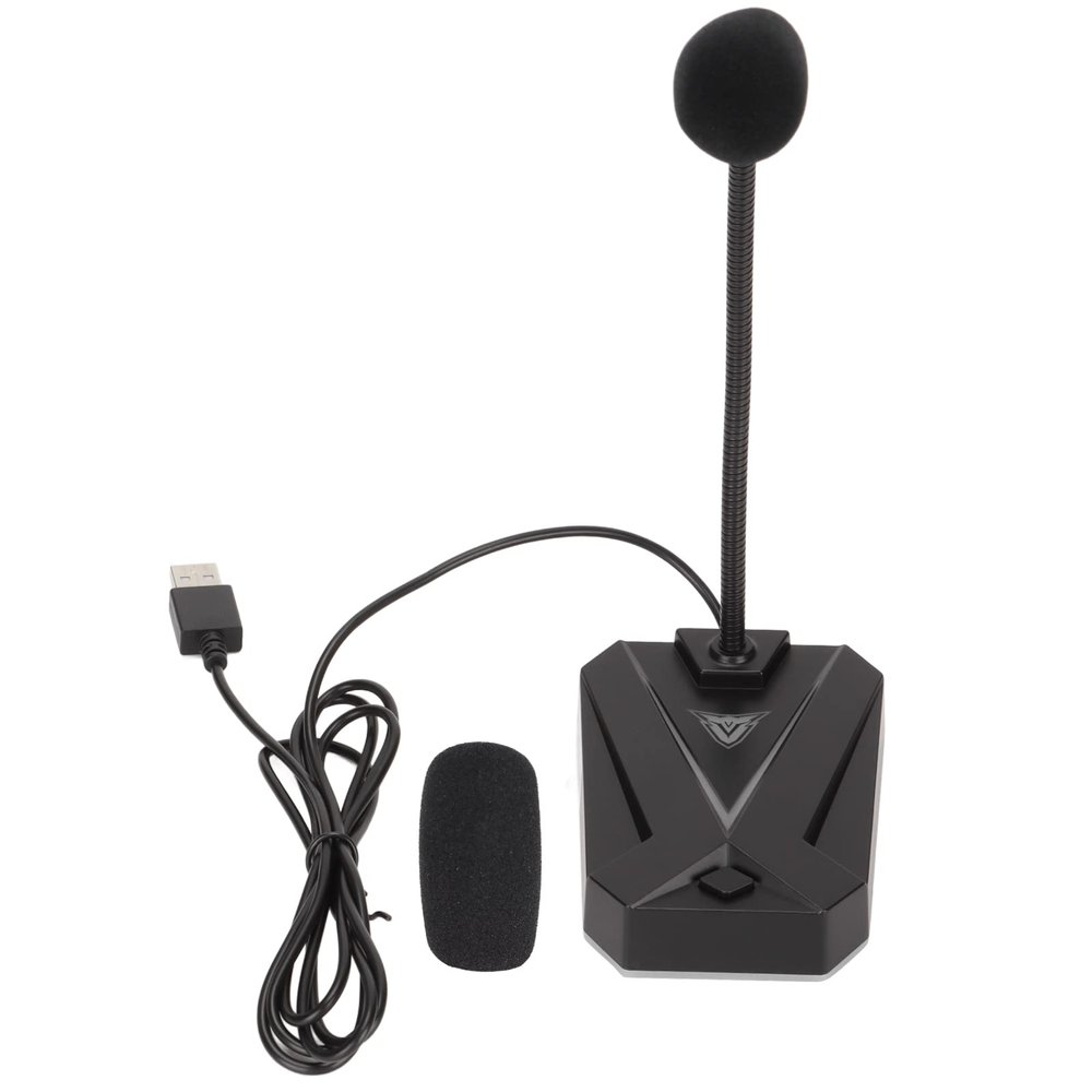IHSNAP Computer Microphone USB RGB Light, Adjustable Gooseneck Noise Reduction Microphone, 360 Degrees USB Microphone for Gaming Meeting Recording, Compatible with PC Laptop Tablet (Gaming)