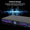22 Bands Digital Equalizer, Digital Audio Stereo Graphic EQ with 10 Preset Effects, Low/Mid/Treble Adjustment, Automatic Noise Reduction, 1U Rack Mount, for Recording Studio view 2
