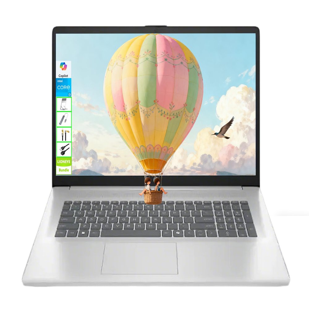HP 17.3" HD+ Laptop, 13th Gen Intel 8-Core i3 Processor, 16GB RAM, 512GB SSD, Everyday Use Laptop with Reliable Performance, Office & Students, Smooth Multitasking & Storage, Windows 11 Home,LE Bundle