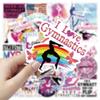 50Pcs Gymnastics Stickers Waterproof Vinyl Decals for Water Bottles Laptop Luggage Cup Computer Mobile Phone Suitcase Teens Boys Girls Teacher-Student Reward(Gymnastics) view 3
