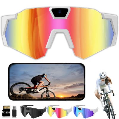CXZASDELPA POV Sports Glasses with Camera, 4K HD 120 Wide Angle Wearable Sports Glasses, for Cycling, Outdoors Activities (Multicolor, 128g)
