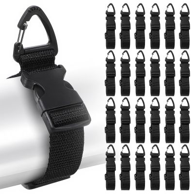24 Pack Heavy Duty Adjustable Extension Cord Holder Organizer with Triangle Clips 17-Inch Cord Storage Straps for Garage, Workshop, Home Organization and Storage, Black