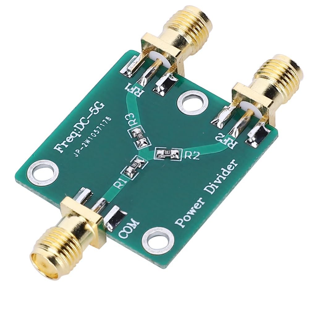 Pssopp RF Power Splitter, 2 Way Power Divider Module 1 to 2 DC 5G SMA K Connector for Communication Satellite Applications, Low Insertion Loss 6dB Attenuation