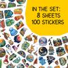 100Pcs Camping Stickers  Hiking Themed Waterproof Vinyl Outdoor Adventure Nature Travel Decals for Campers, Travelers, Water Bottle, Laptop, Luggage, Journal view 2