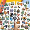 100Pcs Camping Stickers  Hiking Themed Waterproof Vinyl Outdoor Adventure Nature Travel Decals for Campers, Travelers, Water Bottle, Laptop, Luggage, Journal view 3