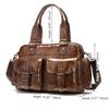15inch Laptop Briefcase Vintage Leather Travel Duffels Large Capacity Luggage Tote Handbag Overnight Weekender Bag Sports Gym Weekend bag view 4