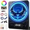 TZGBASS 1600W Slim Underseat Car Subwoofer and Amp Package with RGB Ambient Light Switch, Built-in Amplifier, Individual Low Pass, Gain and Bass Control, Subsonic Deep Bass for Cars and Trucks view 1