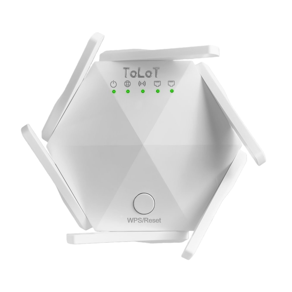 WiFi Extender ToLoT WiFi Repeater 2026 1200Mbps|2000 Sq Ft Coverage, Dual Band 2.4G/5G 6 Antennas High Speed,WiFi Booster with Ethernet Port,Supports 90+Devices for Home Office Garage Basement Yard