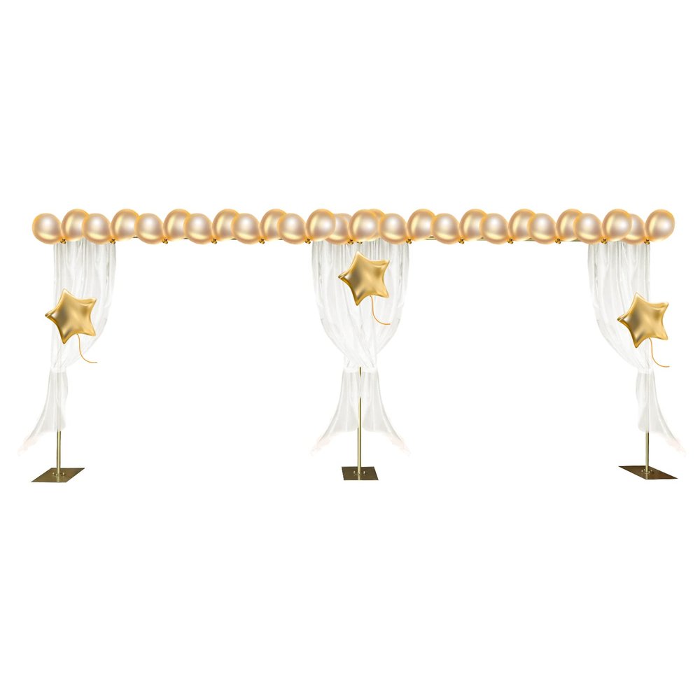 10ft x 20ft Backdrop Stand Pipe Kit, Adjustable 4.9-19.7FT Telescoping Photography Background Frame with Flat Base for Birthday Party Wedding Ceremony Bridal Baby Shower Event Decor (Gold)